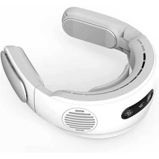 Climatiseur De Cou Portable 2 En 1 Ventilateur 6000mAh - Refroidissement 360° Bleu Foncé