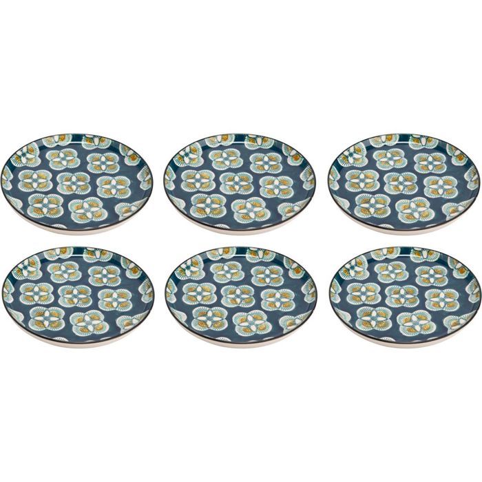 Assiette plate à motifs Imany (Lot de 6) bleu foncé Bleu Foncé