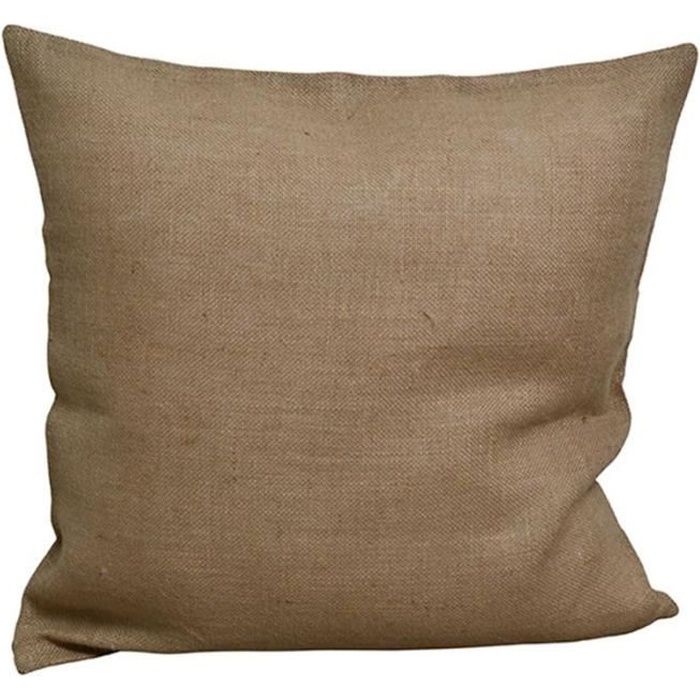 Housse de coussin en jute naturelle 65 x 65 cm