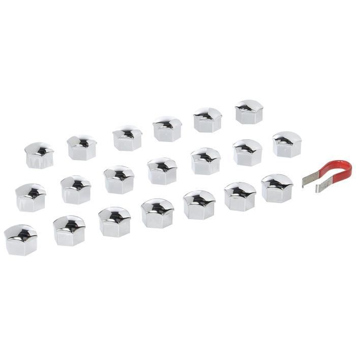 2241-20 Piece - Ø 17 mm Chrome capuchons des écrous, Cache-vis de roue bouchon de boulon protecteurs