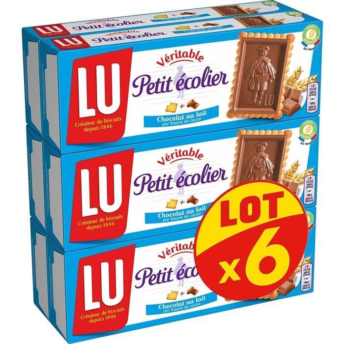 BISCUIT LU Petit Ecolier – Biscuits avec tablette de chocolat au lait - Lot de 6 bo tes de 150g1026