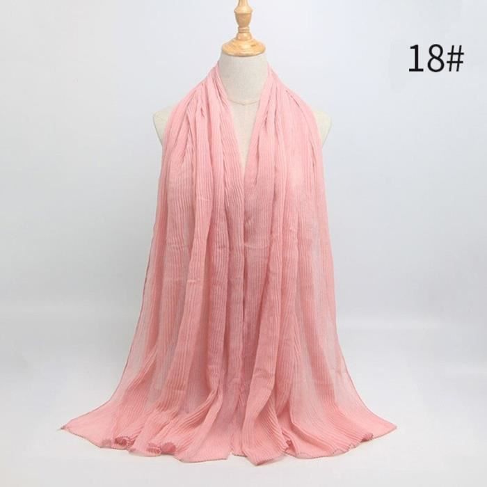 Foulard hijab en coton froissé, écharpe douce, écharpe chaude, écharpe chaude, châle, 25 couleurs, Design hiver, tendanc DY5102