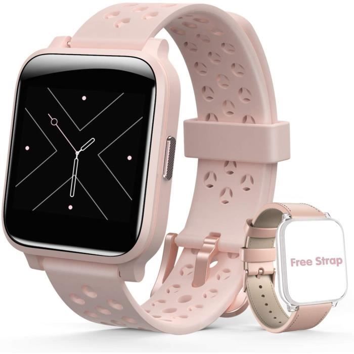 Hommie Montre Connectée Femme Smartwatch Sport Etanche IP67 Bracelet Connecté Cardiofréquencemètre Podomètre Fitness Tracker d’Activ