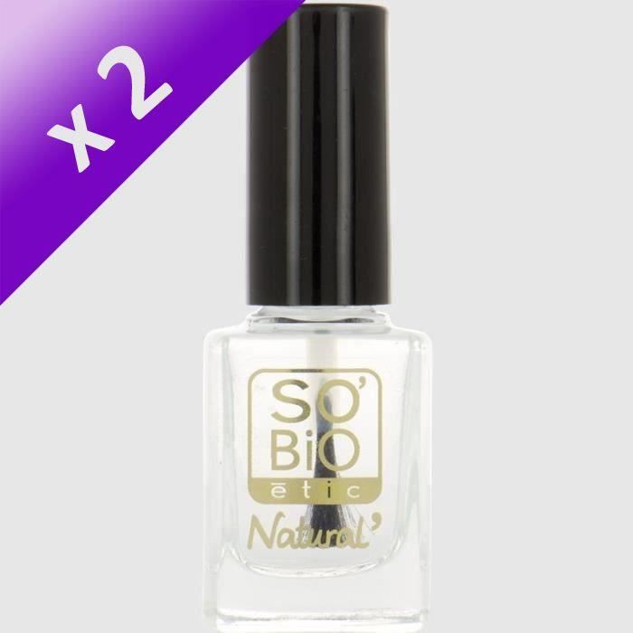 SO'BiO ETIC Base et top coat à l'huile de ricin Bio - 10 ml (Lot de 2)