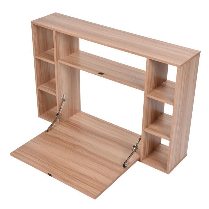 Cuque Table d'ordinateur pliante Table d'ordinateur murale organisateur d'étagère de rangement de bureau d'ordinateur pliant pour