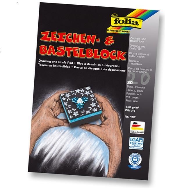 Bloc de 20 feuilles de papier Dessin et Création noir 130g