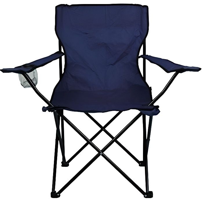 2971 Chaise pliante camping et jardin MIAMI avec pose-verre et canettes (Bleu)