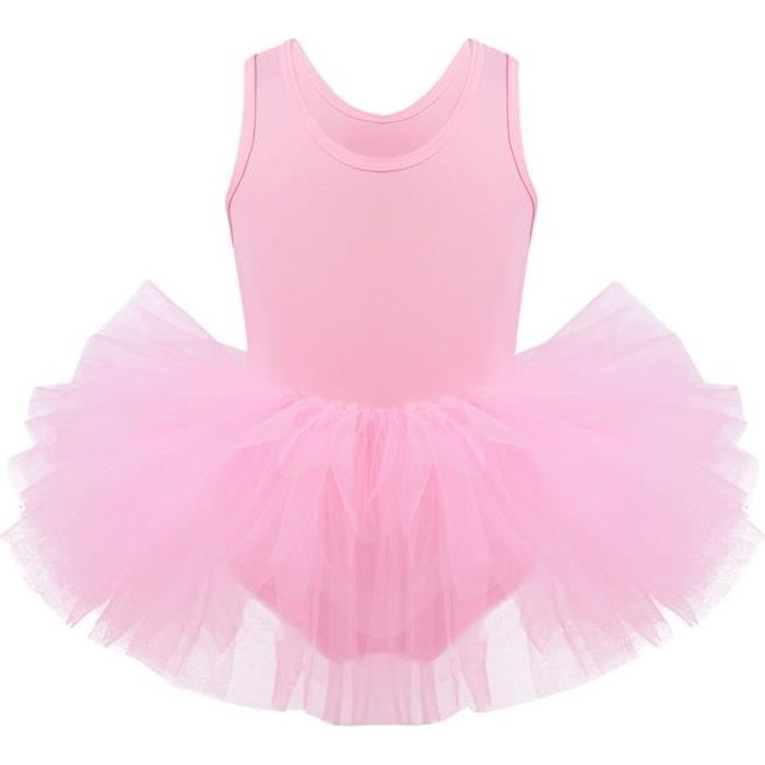 Enfant Fille Tutu Danse Classique Ballet Tulle Bodysuit Jumpsuit Dancewear 2-8 Ans Rose