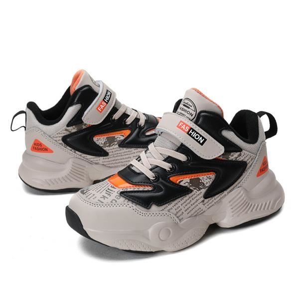 Sneakers Enfant Baskets Montantes Garcon Chaussure de Course Mode Garcon Fille Sport Running Shoes Competition (Kaki 31)