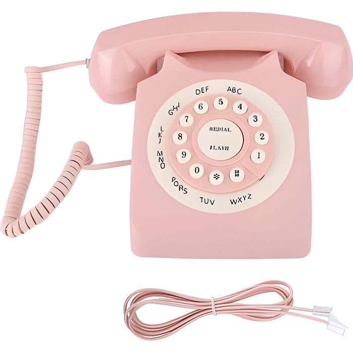 Téléphone rétro Classic Classic Vintage Téléphone câblé Téléphone Cordé Téléphone fixe Téléphone Rétro Vintage Style Maison