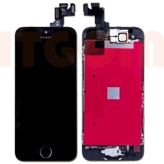 OOBEST® Pour iPhone 5 SE Noir Complet Écran + Bouton Home LCD avec Cadre Vitre Tactile