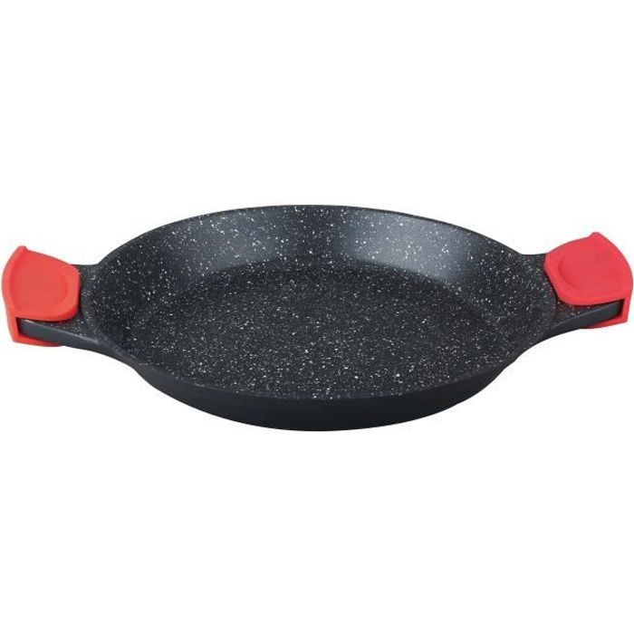 Haut Gamme Paella Turbo Induction Revêtement Marbre Avec 2 Manches AntiChaleur 40 cm