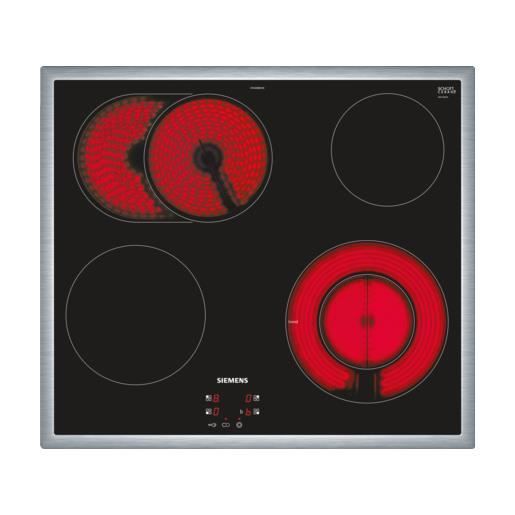 Siemens EF645BNN1E, Intégré, Céramique, Verre-céramique, Noir, Acier inoxydable, 800 W, 12 cm