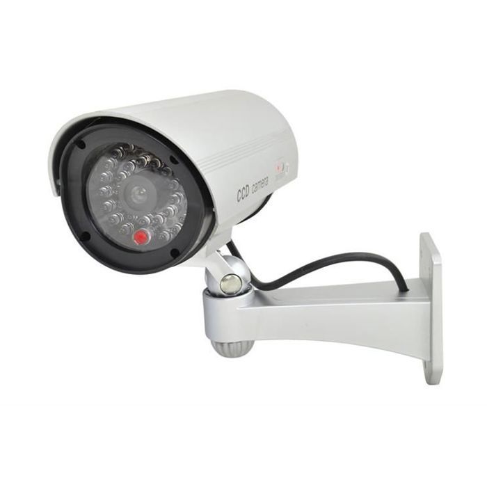 sourcing map Fausse caméra factice rouge clignotant Surveillance Sécurité Ext Int