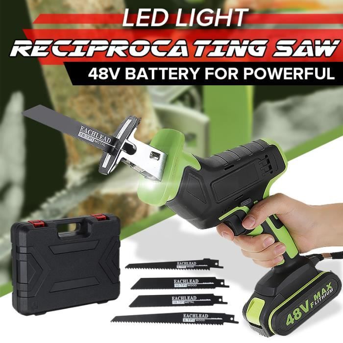 TEMPSA Scie Alternative Electrique Sans fil + 2 Batteries + 4 Lames PRISE US