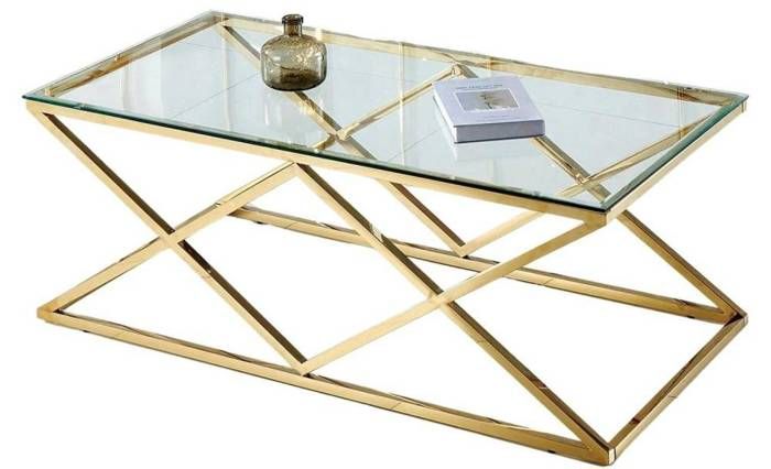 table basse triangle gold 120x60 cm