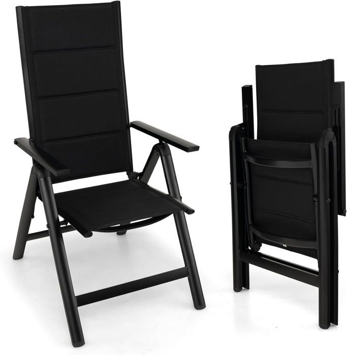 Chaise De Sol Pliante GOPLUS - Dossier Inclinable 6 Positions, Rembourrage 7 Cm, Portable, Support 150 Kg - 7
