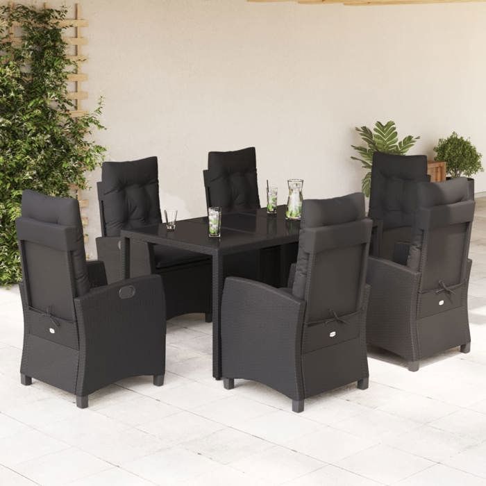 vidaXL Ensemble à Manger de Jardin 7 pcs avec Coussins - vue 2