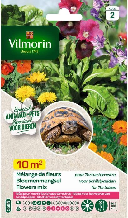 Vilmorin - Sachet de graines - Mélange de fleurs pour tortues terrestres 10 m²