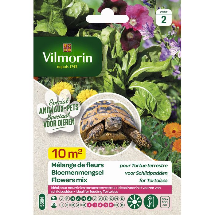 Meilleurs prix pour Vilmorin - Sachet de graines - Mélange de fleurs pour tortues terrestres 10 m²