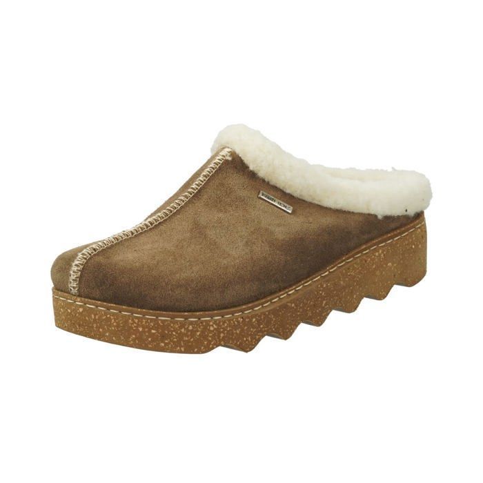 Rohde Damen Hausschuhe Huggys No 65 | Aus Veloursleder & 100% Lammwolle | Mit Rutschfester Sohle | Ganzjahres-Pantoffel