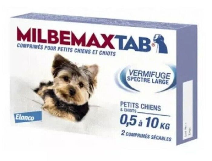 Comparer les prix de VERMIFUGE Spectre Large Petits Chiens Chiots BOITE 2 COMPRIMÉS poids 0,5 à 10 kg