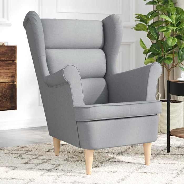 vidaXL Fauteuil gris clair 74x84x100 cm tissu fauteuil relax fauteuil de salon chaise de chambre à coucher 4016895