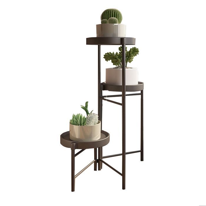 Porte plante intérieur - Métal - 3 Niveaux - Noir - Résistant à la rouille - Design réglable
