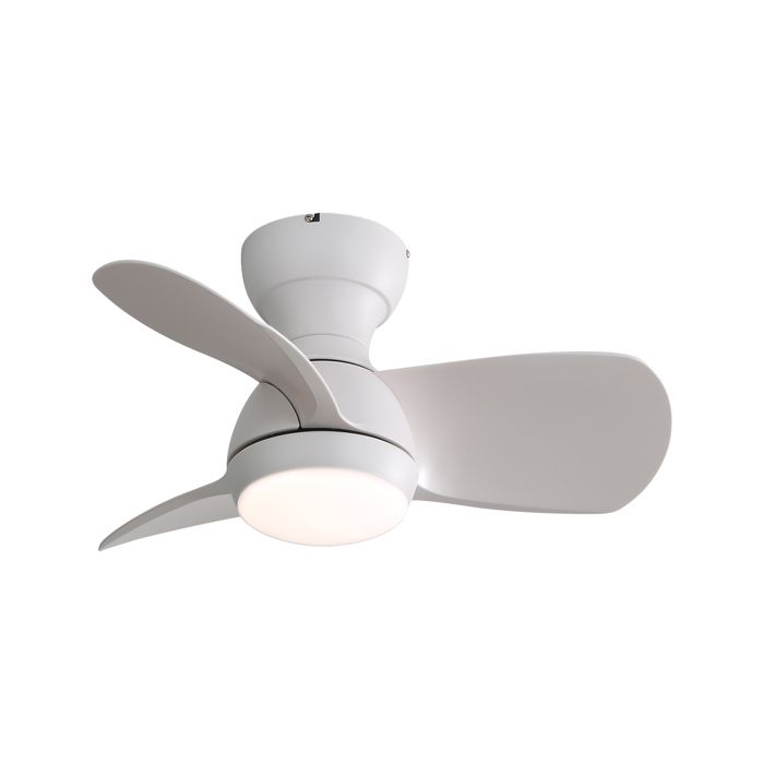 Mini Ventilateur de Plafond à LED - OKWISH - 23 Pouces - Avec 3 Lames en ABS et Télécommande - Blanc - Okwish