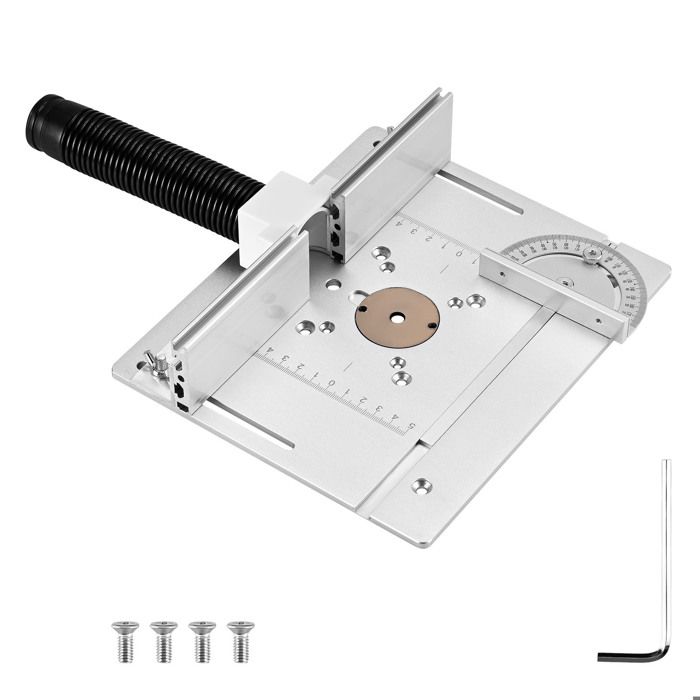 Plaque d'insertion de table de routeur - VBESTLIFE - Aluminium - Noir