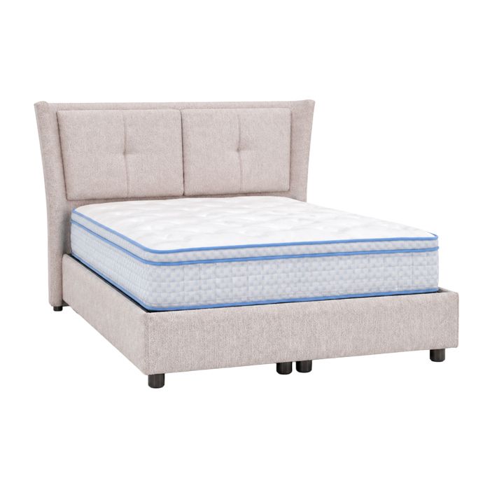 MILIA - Lit coffre en tissu beige 180x200 cm MILIA - Lit coffre en tissu beige 180x200 cm