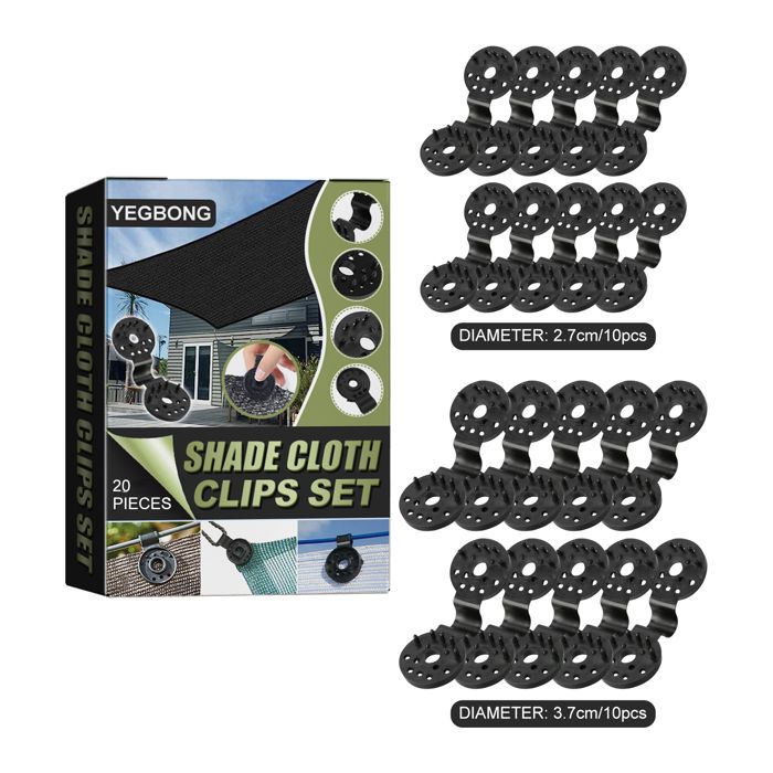 45 Pièces Clips Pour Toile D'Ombrage Avec Œillet - Clips Plastique Anti-UV Pour Filet, Clôture Et Parasol