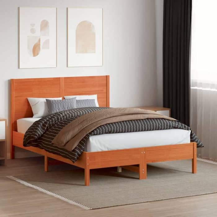 Tête De Lit 160x104 Cm - Bois Massif De Pin - Brun - Lits & Accessoires