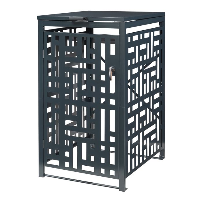 Cache-poubelle Bernalda pour 1 poubelle de 240 L acier galvanisé anthracite