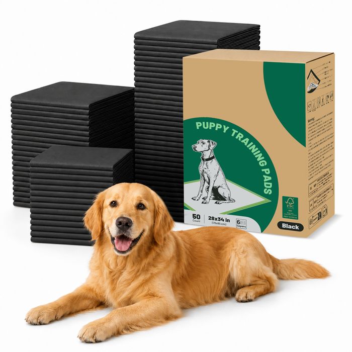 Lot de 50 Tapis Éducateurs Pour Chien Chiot 71x85cm Alèses Tapis hygiéniques Avec Charbon Actif Contrôle Odeurs Super Absorbant