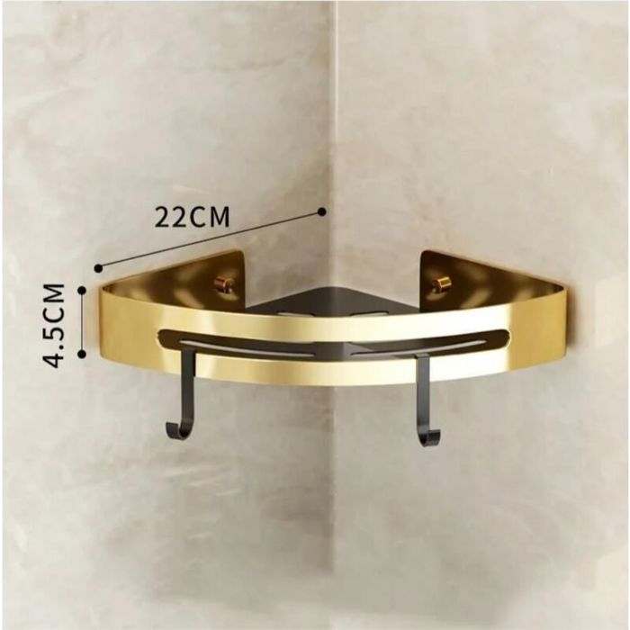 Étagère dangle étagère de salle de bain murale en aluminium brossé or étagère de douche de bain porte-shampooing de bain étagère d