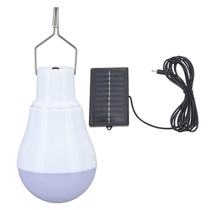 SALALIS lampe solaire Ampoule solaire Panneau solaire Bulbe LED ABS LUMIÈRE 500mAH Batterie Hook Design Solar jardin lanterne