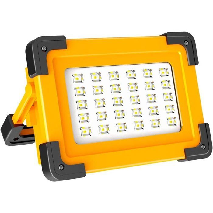 Projecteur LED - PZCC - 60W - 3000 lm - 6600mAh powerbank - Rechargeable USB & solaire base 180°