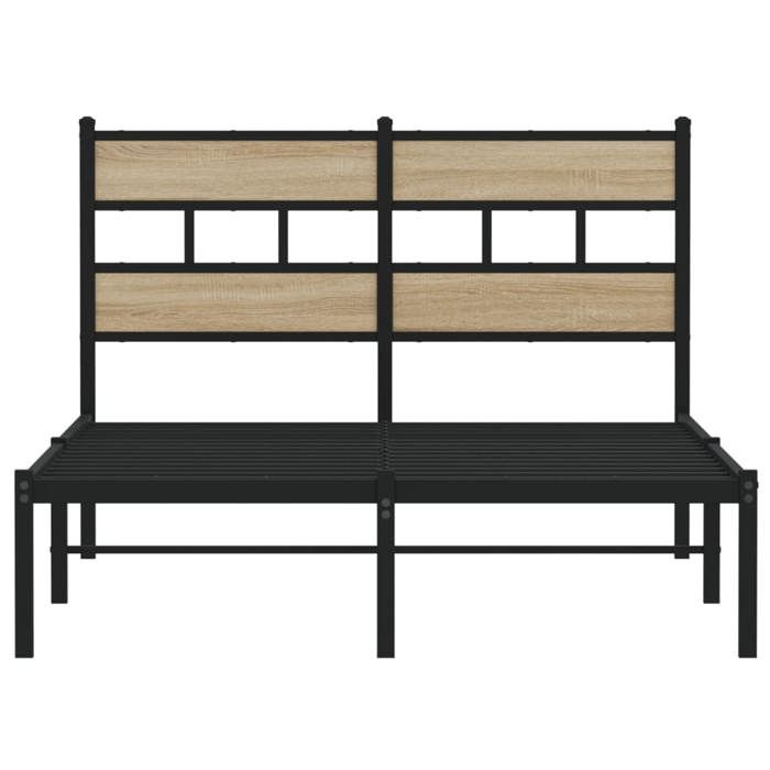 Métal Cadre de lit - BURKE - sans matelas - 1 PERSONNE - chêne sonoma 120x190 cm BB2409