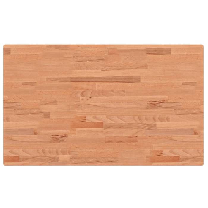 Comptoir de salle de bain en bois de hêtre - GKO - 100x60x2 5 cm - Bois massif - Finition laquée - Coins arrondis