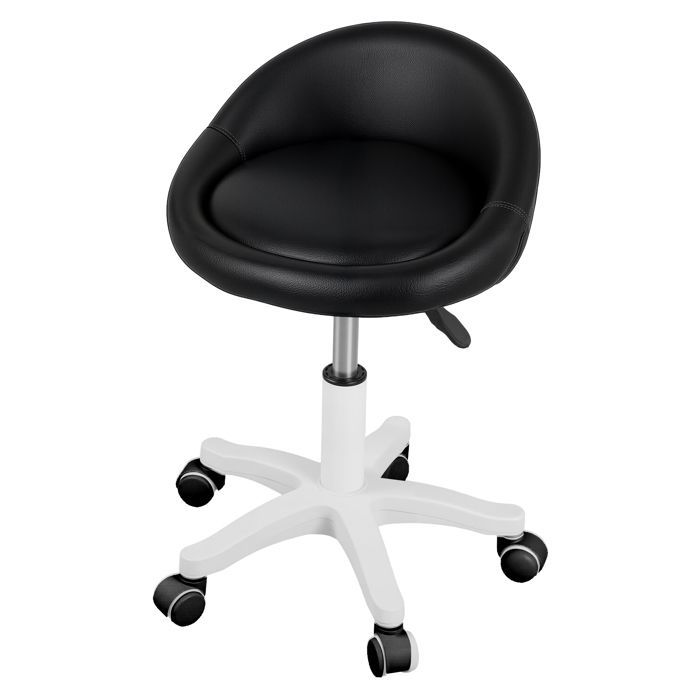 Tabouret de Bureau - Fianao - Hauteur réglable - Roues ultra silencieuses - Plastique simili cuir - 35X35X48-62CM