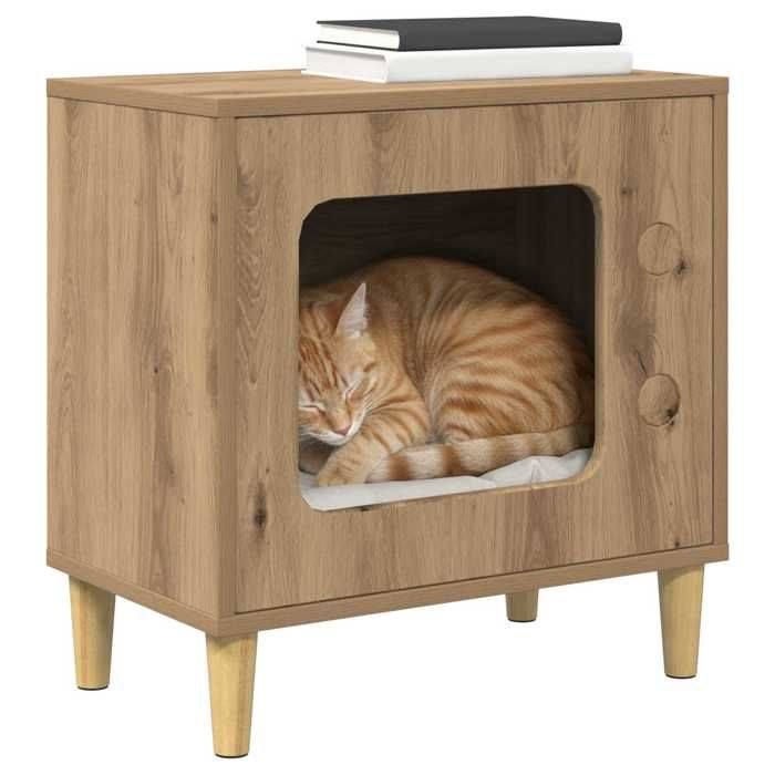 Meilleurs prix pour SOLDES DHIVER®Niche - Marron Maison pour chat - Chêne artisan - 51 x 30 x 52 cm - 97323