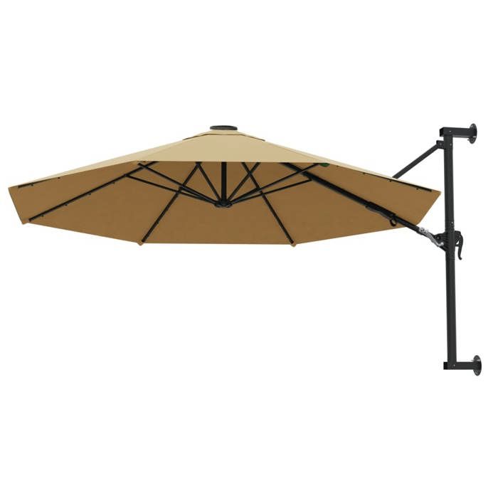 Vidaxl Parasol mural avec mât métallique 300 cm - vue 3