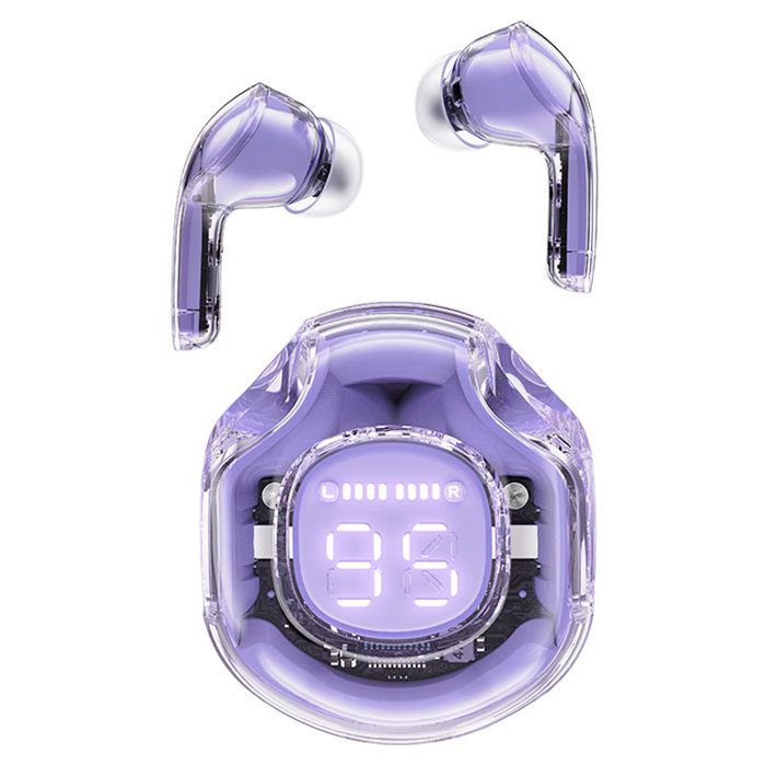 Écouteurs sans fil Bluetooth TWS T8 avec étui violet