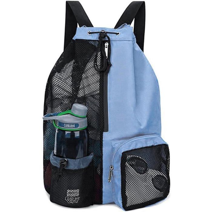 Sac Piscine Sac de Plage Multifonctionnel avec Compartiments Humides et Sèches pour Natation Gymnastique Camping. - Bleu - Bleu