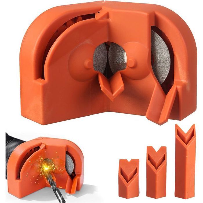 Aiguiseur De Foret Électrique - Double Roue Diamant - Affûtage Précision - Portable - Pour Mèches 5/64 À 5/8 Pouces - Orange