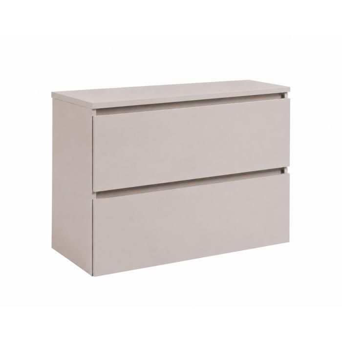 Meuble de salle de bain - 3XELIVING - Meuble suspendu 80 cm à tiroirs - Cachemire - 2 tiroirs - Plan de travail inclus Meuble de salle de bain - 3XELIVING - Meuble suspendu 80 cm à tiroirs - Cachemire - 2 tiroirs - Plan de travail inclus