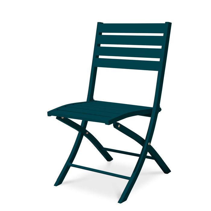 Chaise de jardin pliante en aluminium - Bleu canard - MARIUS Chaise de jardin pliante en aluminium - Bleu canard - MARIUS