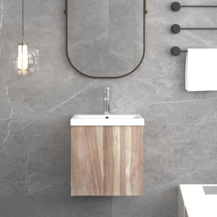 Meuble de salle de bain teck au meilleur prix | Leroy Merlin