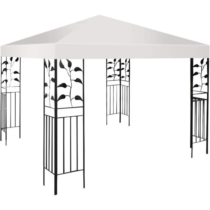 Giantex Toit de Rechange pour Tonnelle de Jardin 3x3M Imperméable en Polyester Trou dAération Équipé Beige